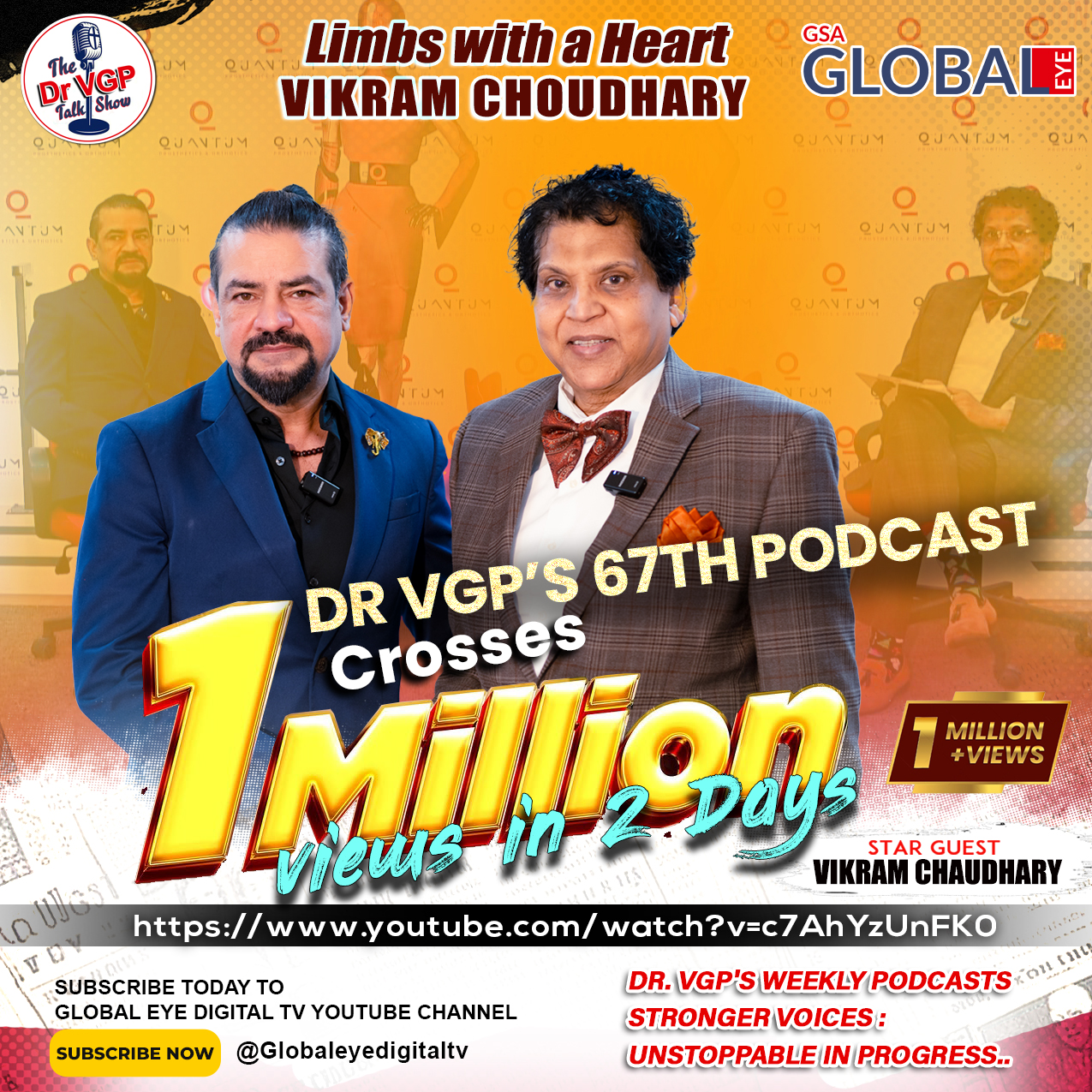 Dr. VGP Podcast poster featuring Vikram Chaudhary