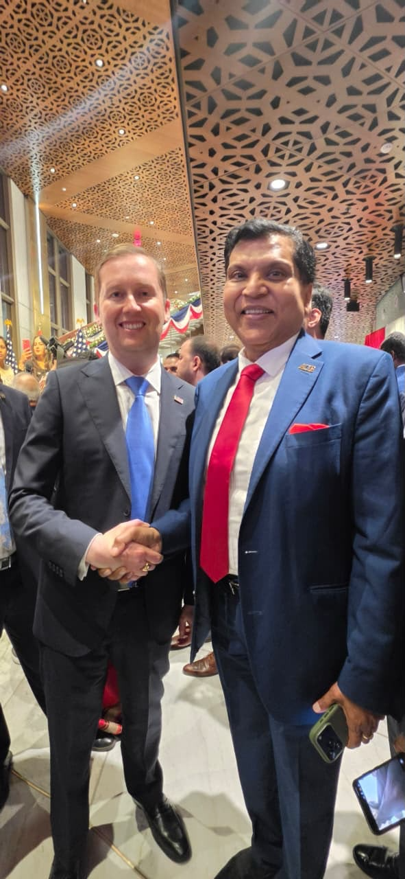 Dr. Vijay G. Prabhakar with U.S. Ambassador to India Sergio Gor