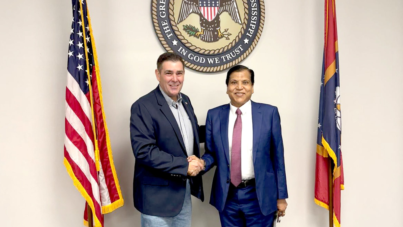 Commissioner Andy Gipson with Dr. Vijay G. Prabhakar
