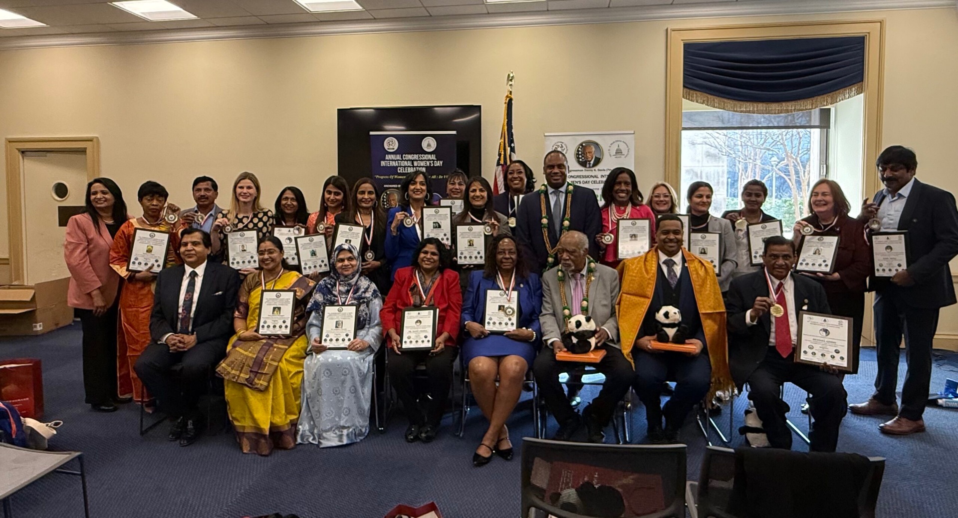 Honorees with U.S. Rep Danny K. Davis at the 13th Annual Congressional International Women's Day Celebration, 2025