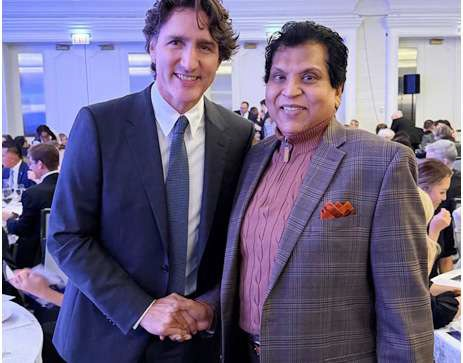 Dr. VGP greeting Justin Trudeau