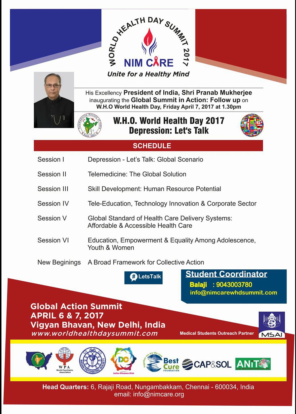 World Health Day 2017 Program Schedule