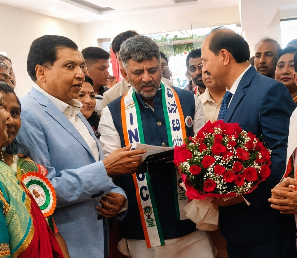 Dr. Vijay G. Prabhakar briefing D. K. Shivakumar