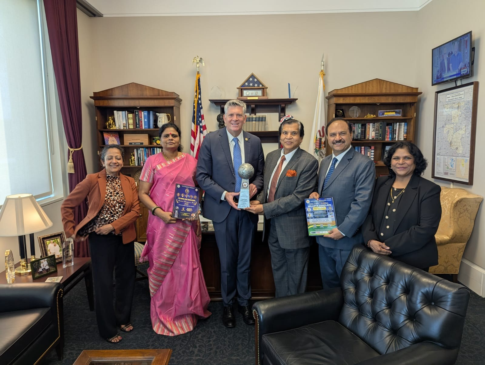 Dr. VGP presenting AMEC's Rising Star of the Year 2025 to Congressman Darin LaHood