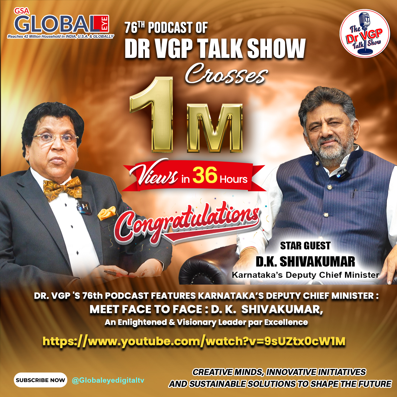 Dr. VGP Podcast poster featuring D.K. Shivakumar